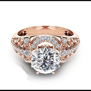 White Topaz 2.2 carat Rose Gold Ring 925